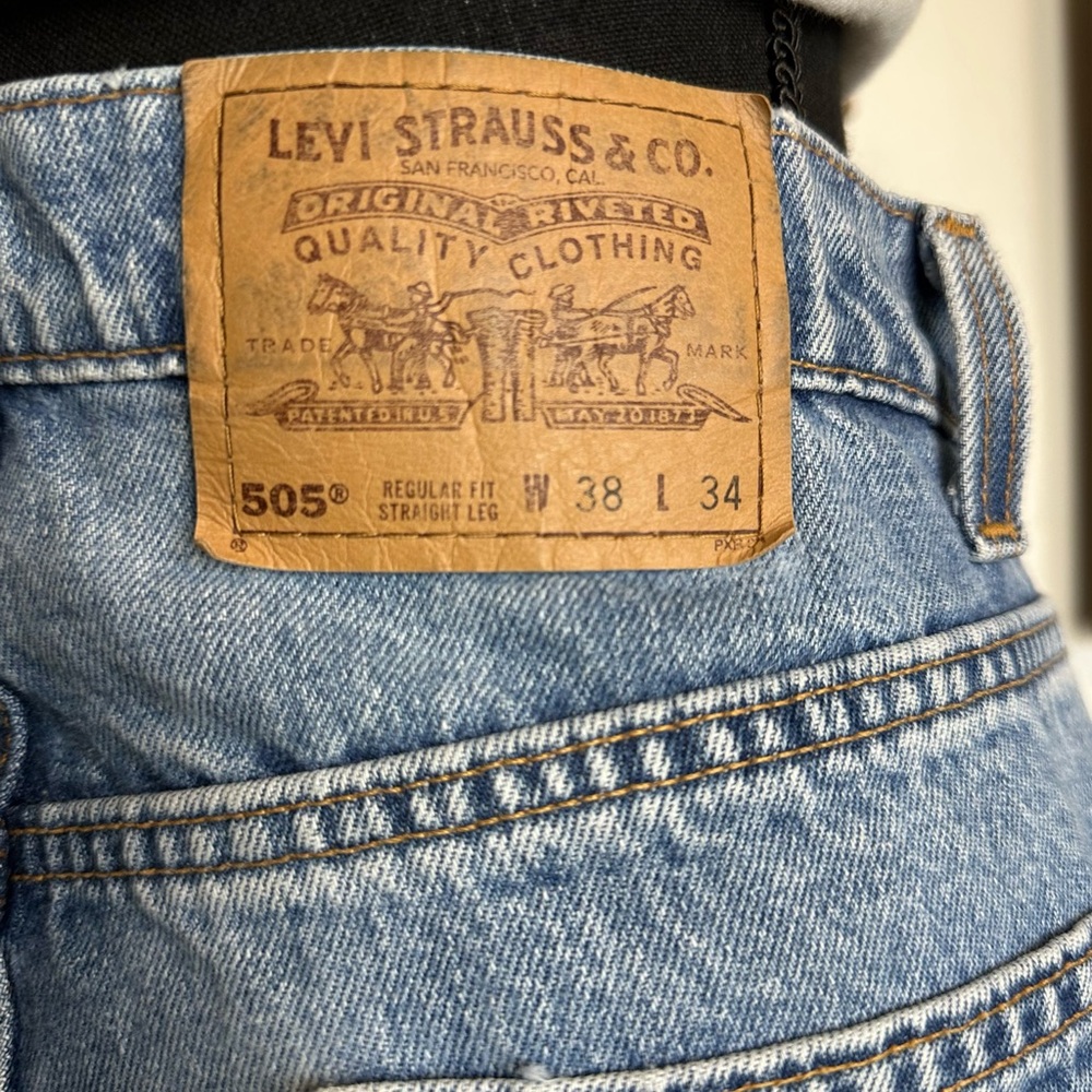 Vintage Orange Tab 505 Levi's 35W x 33L Regular Fit - Picture 6 of 8